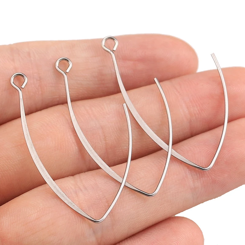 50pcs Stainless Steel Great Flat Ear Hook French Earring Hooks Wire Settings Base Settings for DIY Earrings Ear Jewelry Making