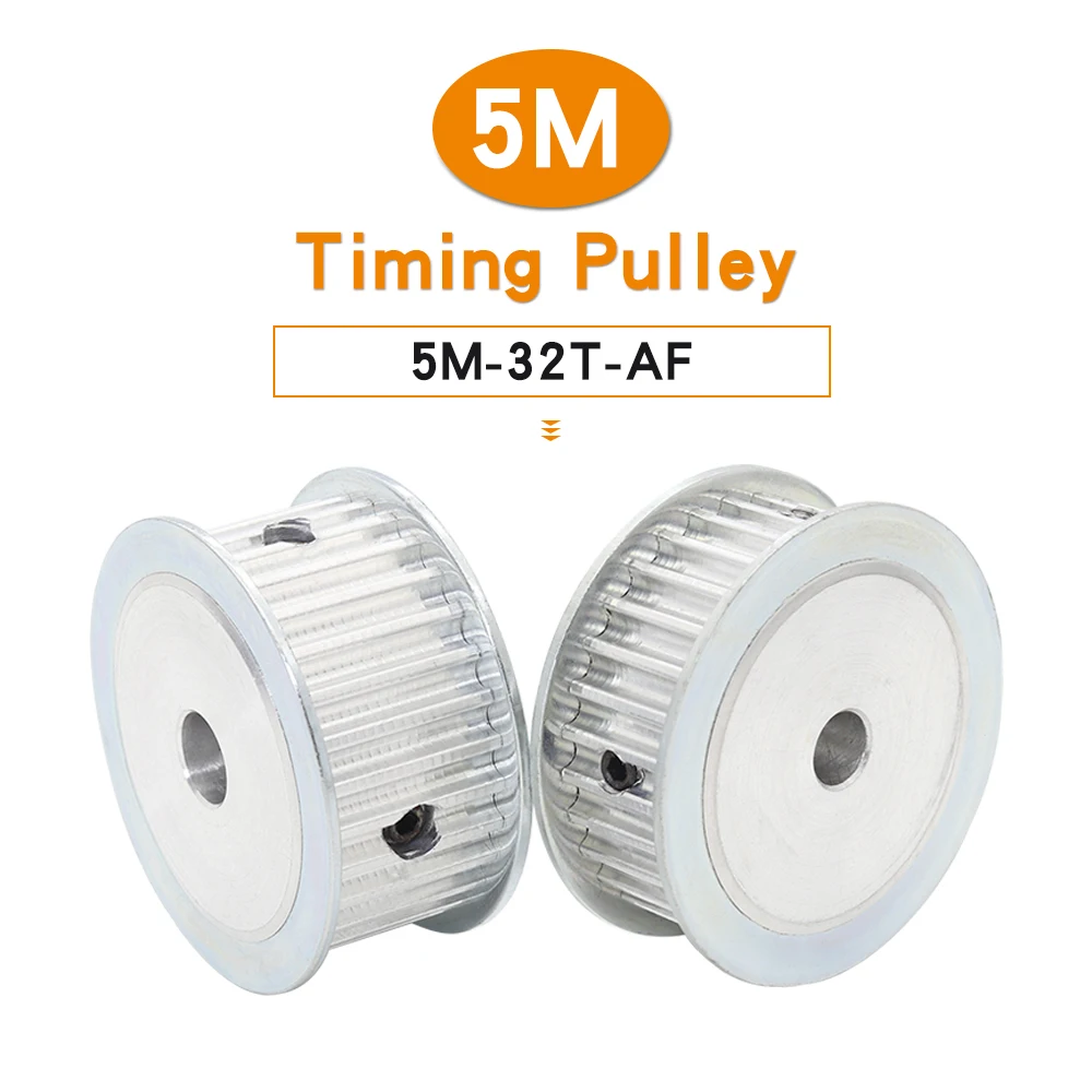 1 Piece Pulley Wheel 5M-32T Bore 8/10/12/14/15/16/17/19/20 mm Alloy Belt Pulley AF Shape Match With Width 15/20 mm Timing Belt