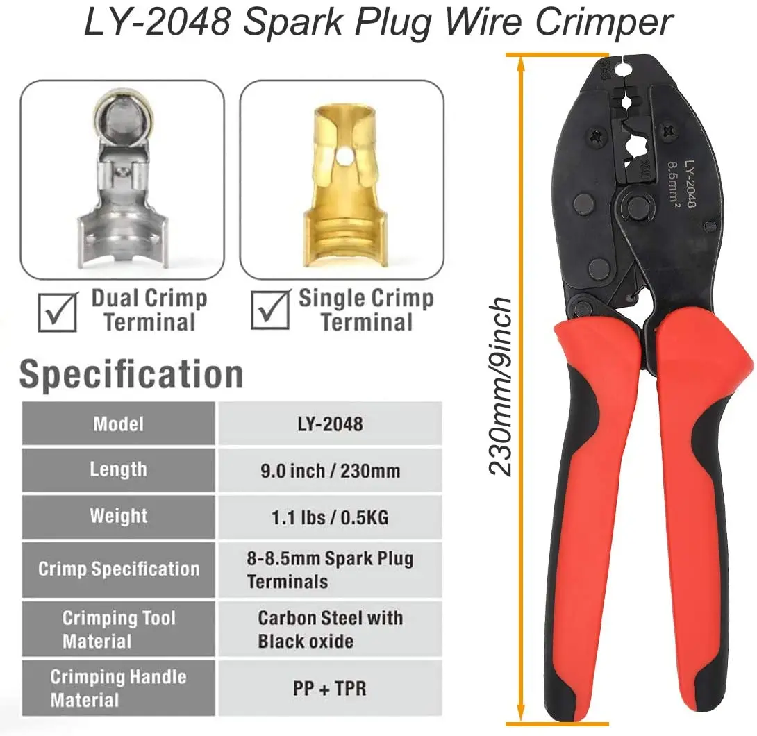 spark plug crimper alicadores de crimpagem para spark plug stripping tool ly2048 ratchet wire terminal crimper wire hand crimping tool 01