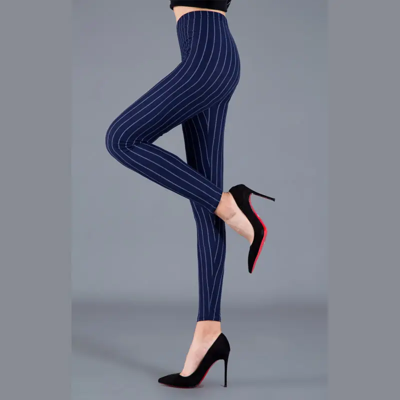 Women Plaid Leggings Fashion Printing Fitness Houndstooth Floral Stripe Dot Leopard Pure Black Trouser High Waist Pants