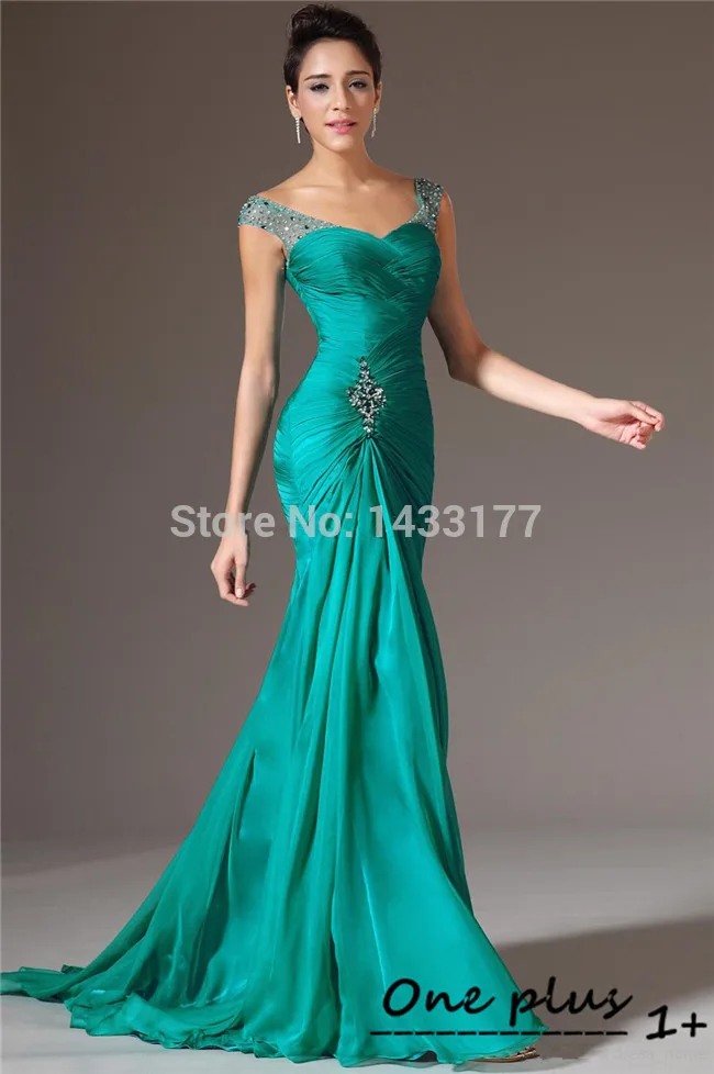 Vestido largo de gasa con lentejuelas y cuentas para mujer, traje de fiesta de sirena, color verde, elegante, personalizado, con envío gratis, novedad de 2018