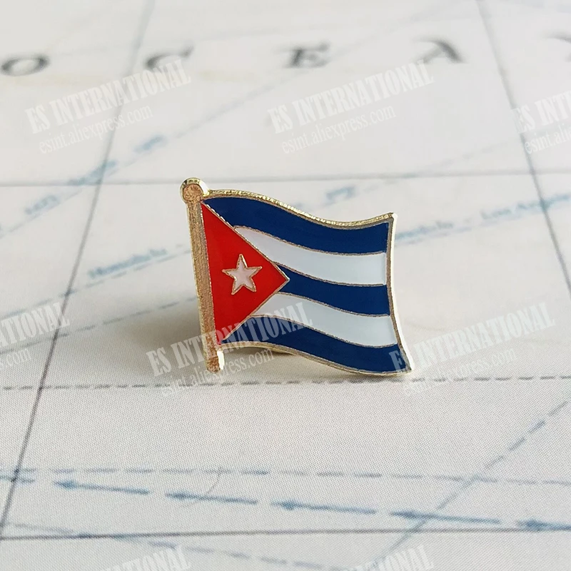 CUBA National Flag Embroidery Patches Badge Shield And Square Shape Pin One Set On The Cloth Armband Backpack Decoration Gifts