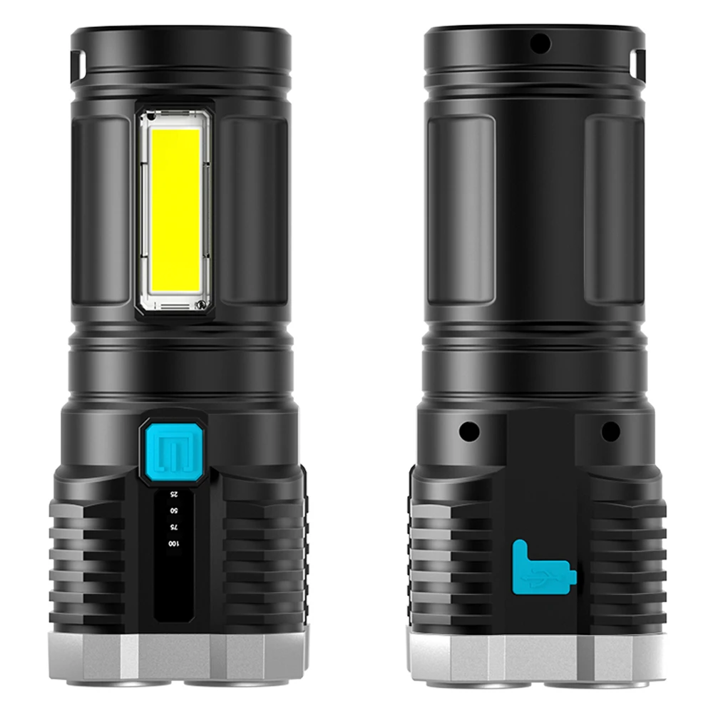 MONHNR Powerful LED Flashlight Portable Long -Range Torch USB Rechargeable Searchlight Waterproof Spotlight for Fishing Light