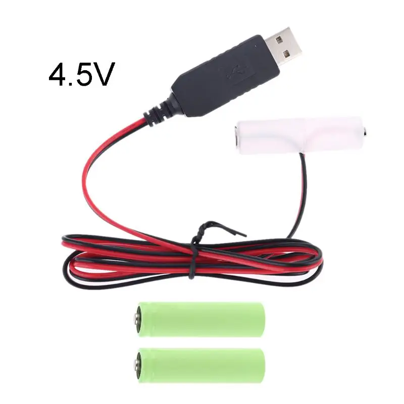 O cabo da fonte de alimentação de usb do eliminador da bateria lr6 aa substitui 1-4 pces 1.5v aa bateria para o relógio de brinquedo conduziu a calculadora da luz de tira