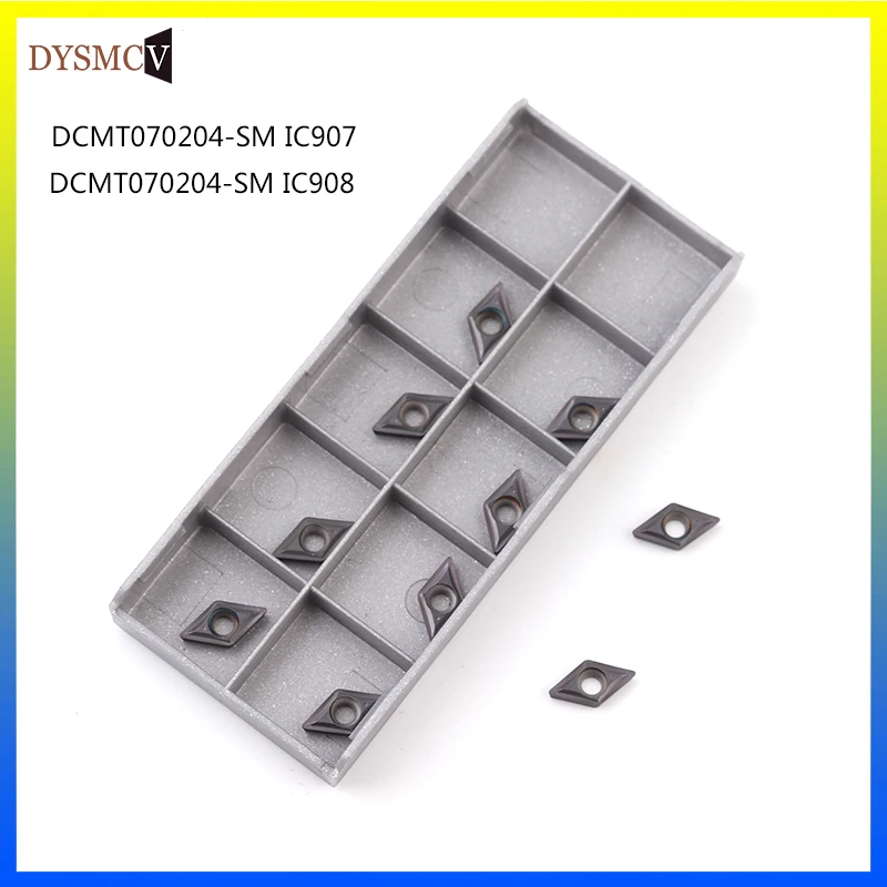 10pcs DCMT070204 SM IC907/908 Internal Turning Tool CNC Carbide Insert DCMT 070204 Turning Knife Blade Lathe Blade