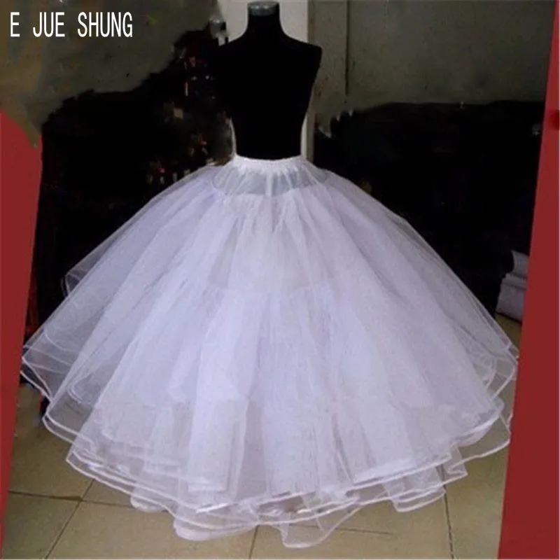 E jue shung vestido de casamento branco duro, com 3 camadas, sem capuz, interno, saia de crinolina, acessórios de casamento