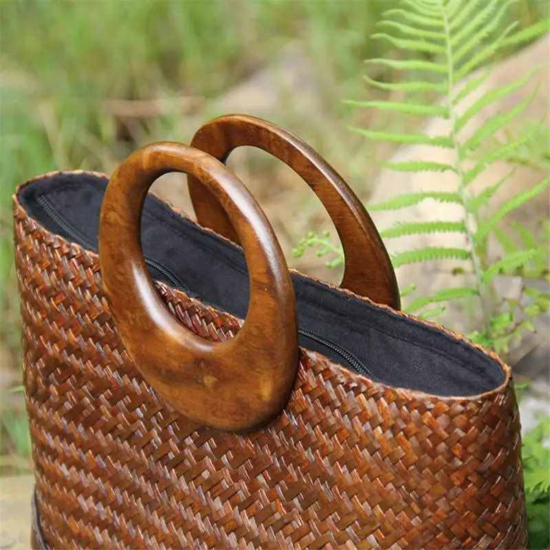 Imagem -04 - Centímetros Tailandês Artesanal Bolsa de Palha Rattan Bolsa Bolsa Pequeno e Fresco Novo Original A6101 34x20