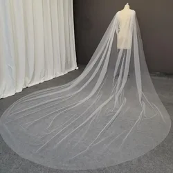 Elegant Plain Tulle Wedding Cape 3.5 Meters Long Soft White Ivory Bridal Bolero Wraps Romantic Wedding Accessories Cape Veil