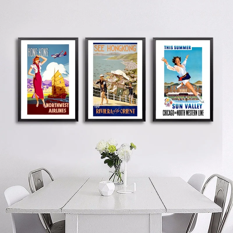 ChinaHong Kong, Idaho, Indonesia, Iraq, Ireland, Israel vintage travel ملصقات