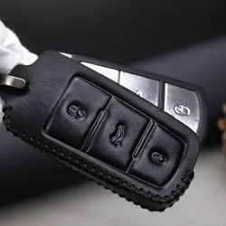 Leather Keychain Car Styling Key Case Cover For Volkswagen VW CC Passat B6 B7 Maogotan R36 B7L Car Accessories Key Case Cover