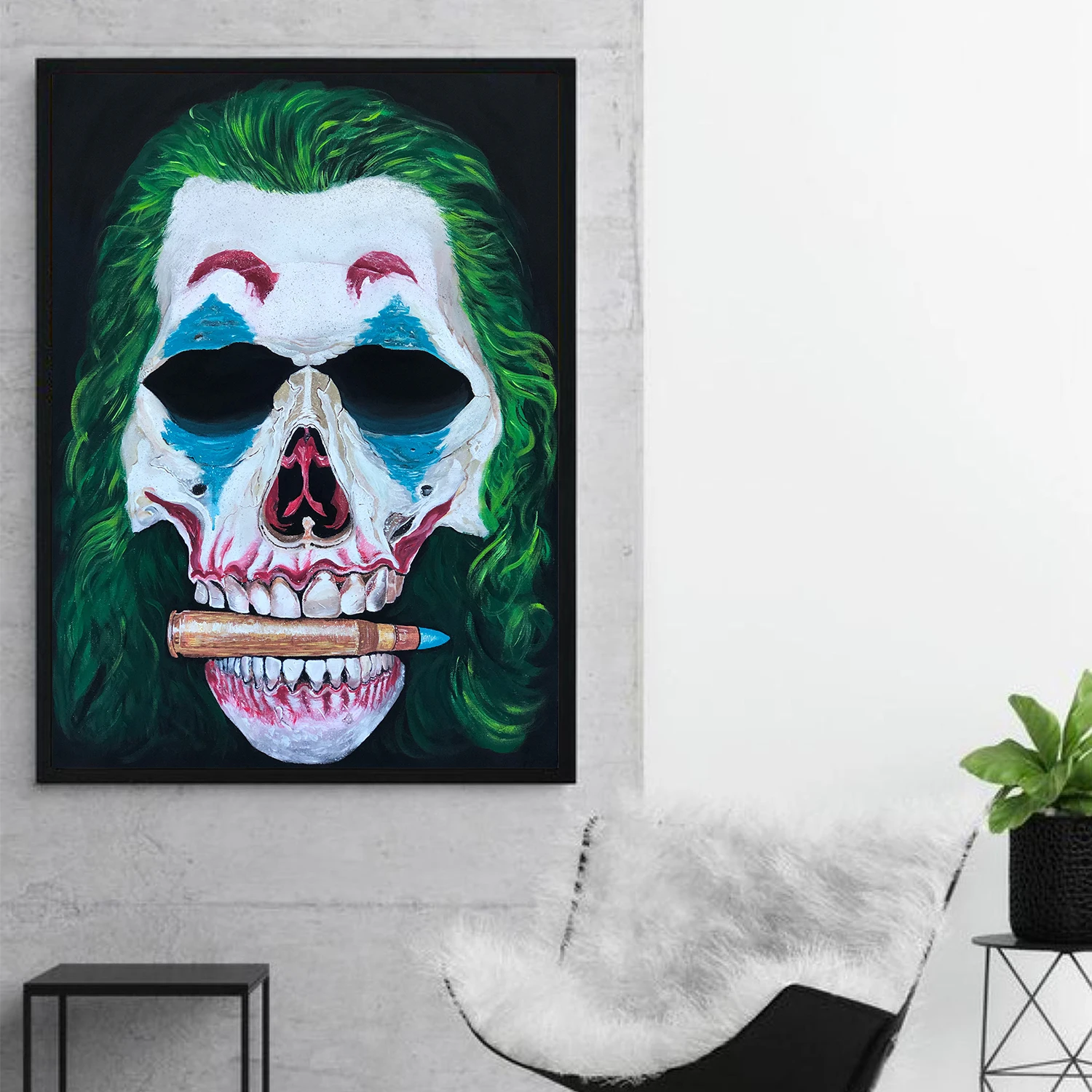 Classical European Oil Painting Funny Face Stock in Clowns Mouth Canvas Poster Abstract Wall Art Pictures Living Room Home Decor