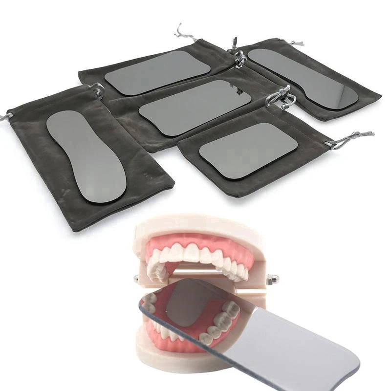 2-Side Dental Glass Mirror Intraoral Photographic  Rhodium Occlusal Reflector Orthodontic Mirrors