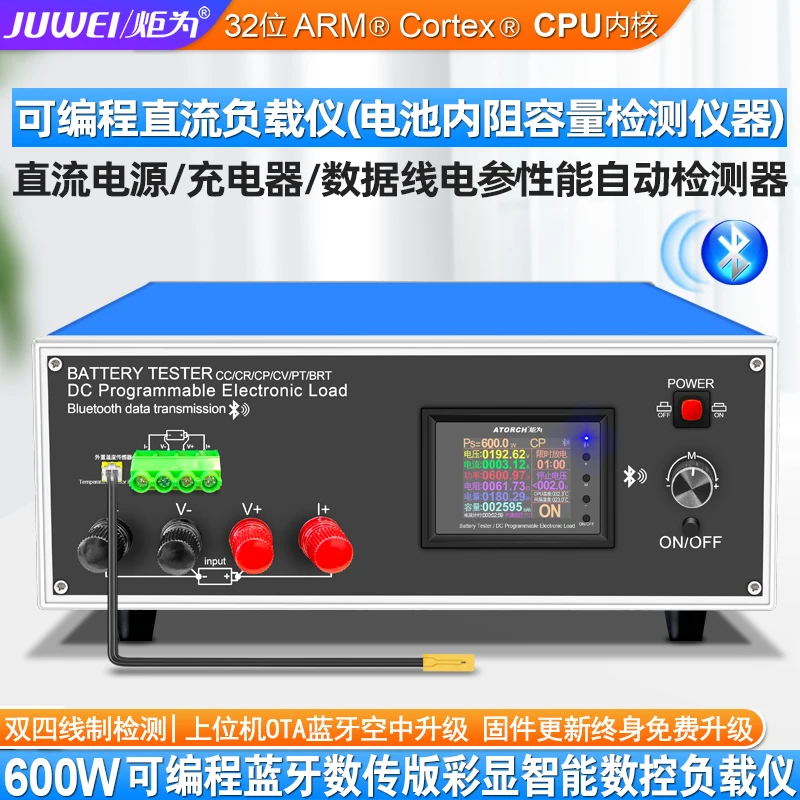 Intelligent Programmable DC Electronic Load Meter USB Tester Voltmeter Battery Capacity Internal Resistance Detection