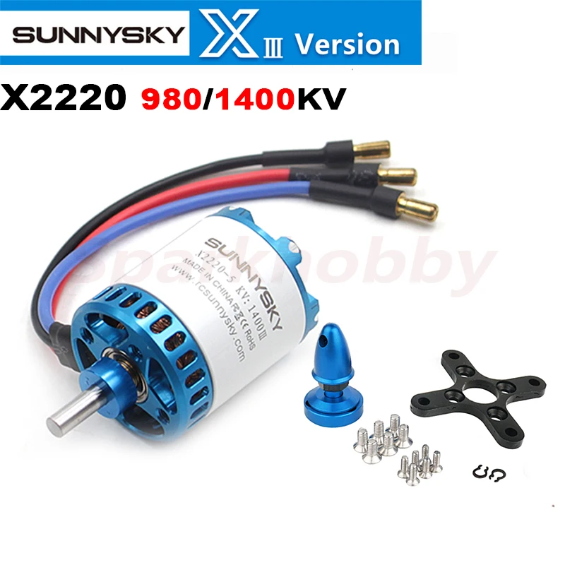 Sunnysky X2220-III 2220 980KV 1400KV 4mm Long Shaft 3-4S Lipo FPV Brushless Motor 15E Fixed-wing Quadcopter Multicopter Airplane