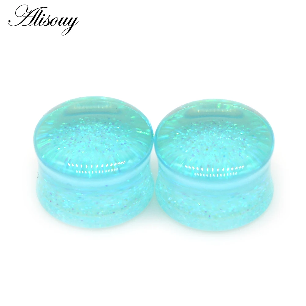 Alisouy 2Pcs Saddle Plugs Tunnels Acrylic Ear Flesh Tunnel Plug 8mm-30mm Ear Gauges Expander Stretcher Piercing Jewelry