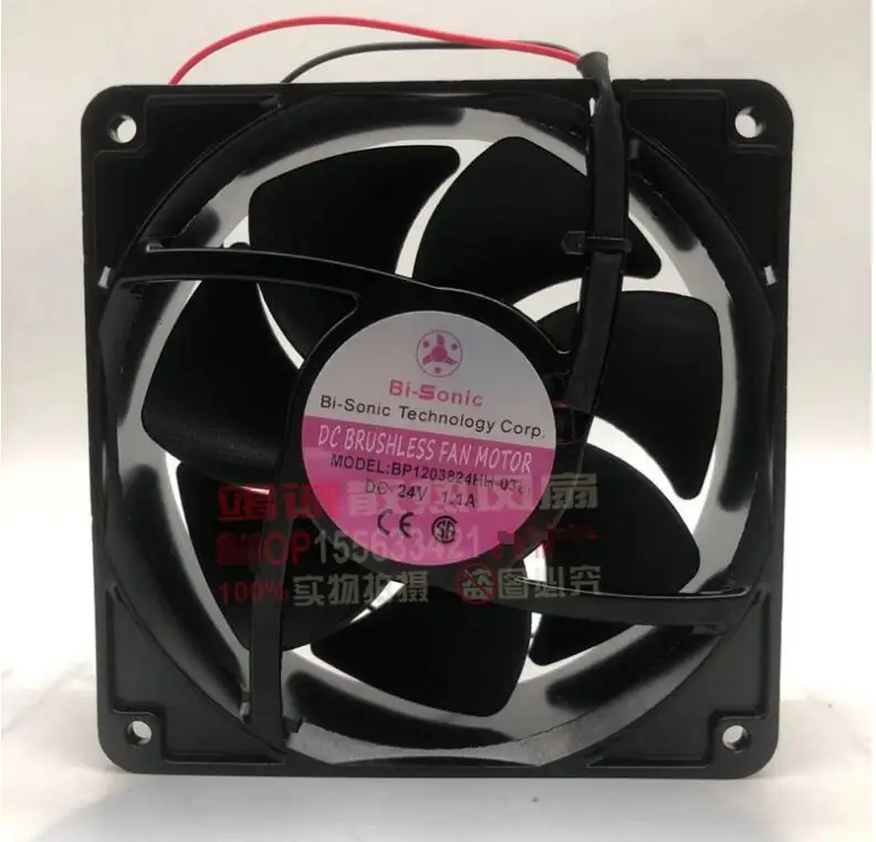 

Bi-Sonic BP1203824HH-03 DC 24V 1.1A 120x120x38mm 2-Wire Server Cooling Fan