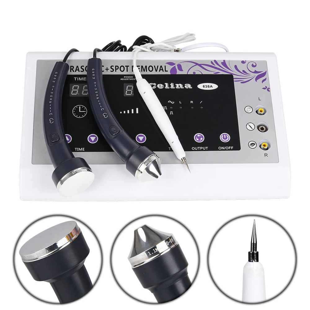 638A Ultrasound Machine Ultrasonic Facial Massager Body Face Skin Tigtening Spot Mole Removal Pen Care SPA Beauty Device