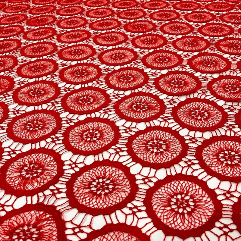 

Newest African Guipure Cord Lace Fabric High Quality French Water Soluble Cord Lace Fabric For Nigerian TS9689