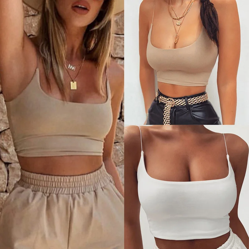 Womens Summer Camis Tanks 탑 민소매 Bustier Unpended Bandeau Bra Vest 자르기 탑 Seamless Tees