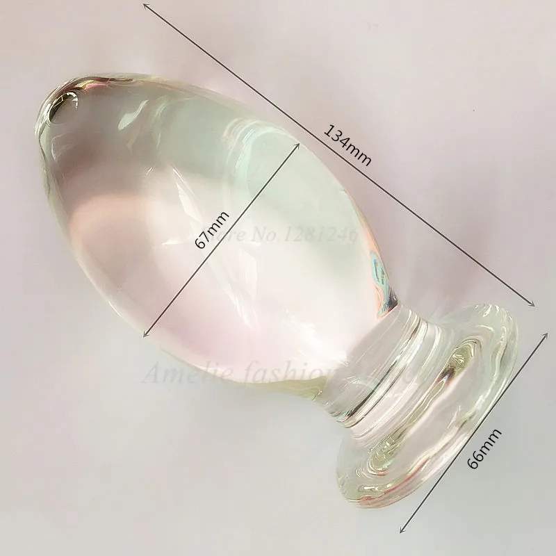 67*134mm Large Huge Glass Anal Sex Toys For Women Men Crystal Anal Butt Plug Health Massager Prostate Stimulation Sex Products