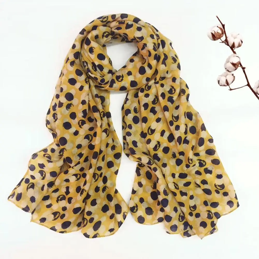 

2018 Beautiful Dot Pattern Scarf Women Long Cotton Polka Spot Print Scarves Hijab Wrap Shawls Spot Scarf Free SHipping