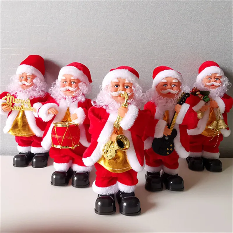 Electric Christmas Gifts Dancing and Singing Children's Toy Blowing Saxophone Playing Guitar Music Santa Claus Decoration