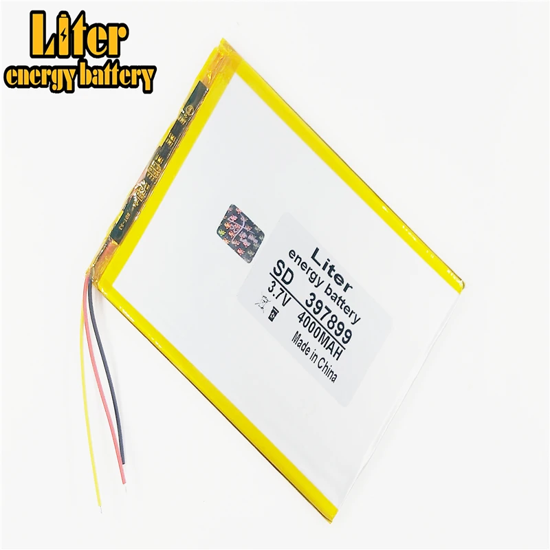 3 line 3.7V,4000mAH (polymer lithium ion battery) Li-ion battery for tablet pc 7 inch 8 inch 9inch 397899