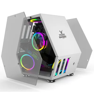 MATX/ITX Desktop Computer Case DIY Dust Proof gaming PC box Monster Type for Gamer for M Atx Size with glass panel