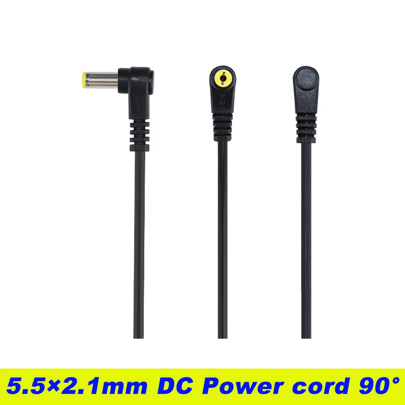 1pcs 1meter 22AWG DC Power Plug L-Shaped 5.5X2.1mm Male Right Angle Single Head Jack with Cord Connector Cable.