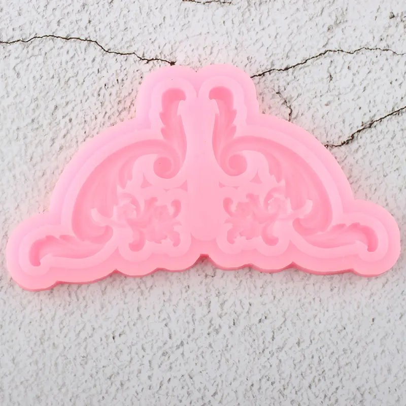 Flower Border Silicone Mold Baroque Scroll Relief Cupcake Topper Fondant Cake Decorating Tools Candy Chocolate Gumpaste Mould