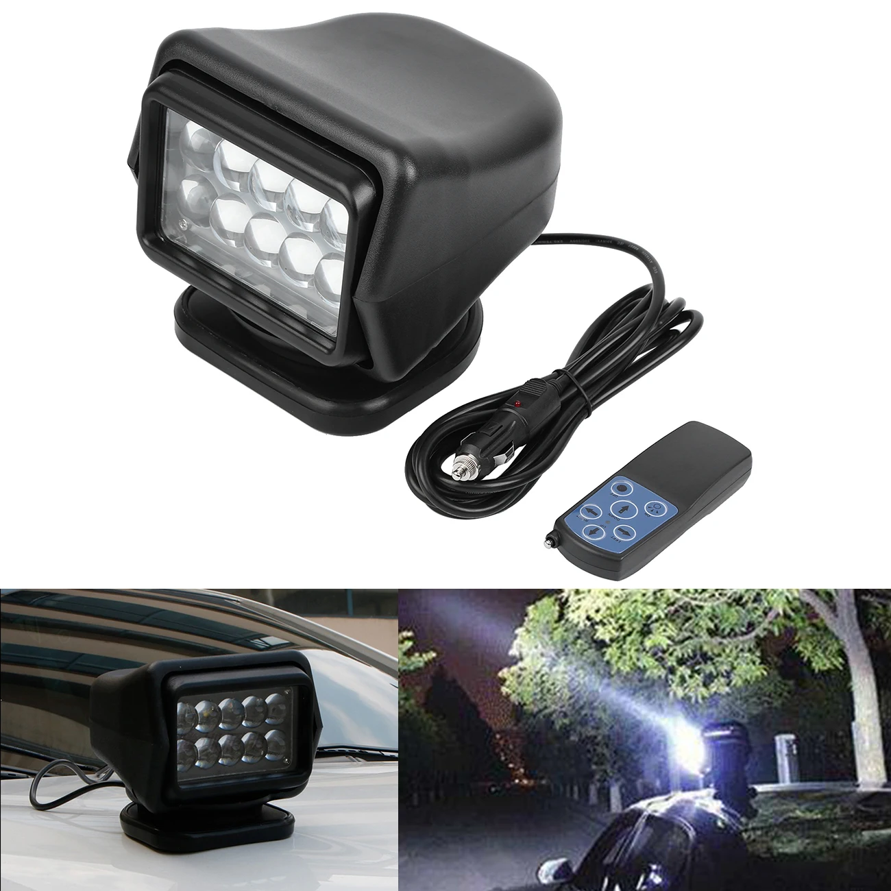 Samger 12V Led Spotlight 360 °Remote Control for Hunting Camping Fishing Off Road Truck SUV Car LED Search Lights Fog Lamp