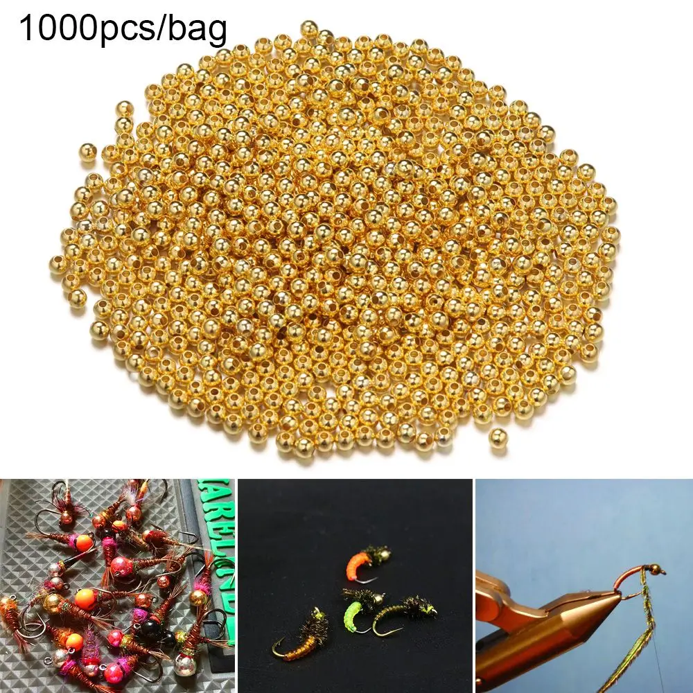 New High Quality 2.0mm/2.4mm/3.0mm/4.0mm Silver/Gold Nice-Designed Copper Beads Fly Tying Material Fishing Bead