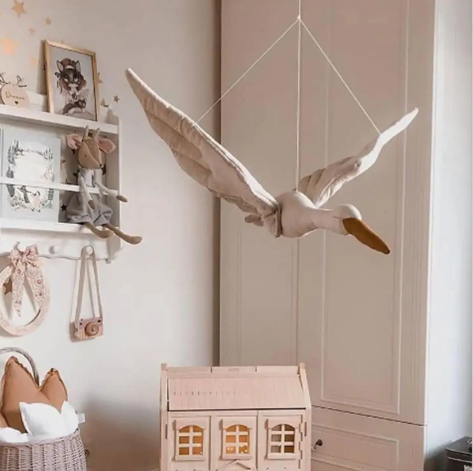 Swan Wand Decor Mädchen Schlafzimmer Hängen Stofftier Plüsch Spielzeug Prinzessin Puppe Mädchen Kind Geschenk Kinderzimmer Geburtstag Hochzeit Geschenk