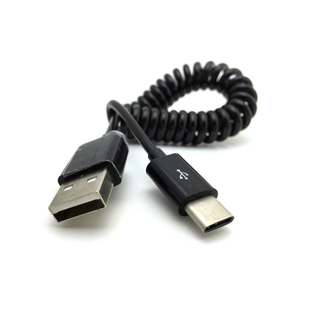 

1M 3M Spring Coiled Retractable USB Type C Cable Fast Charging USB-C Cable For S8 S9 S10 Data Sync Type-C Phone Cable