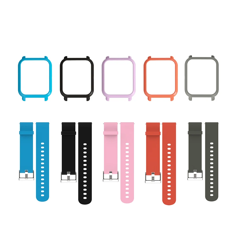 20mm Esporte Silicone Strap Case para Amazfit Bip BIT Banda Inteligente Pulseira Acessórios Pulseira Protetor para Amazfit Bip