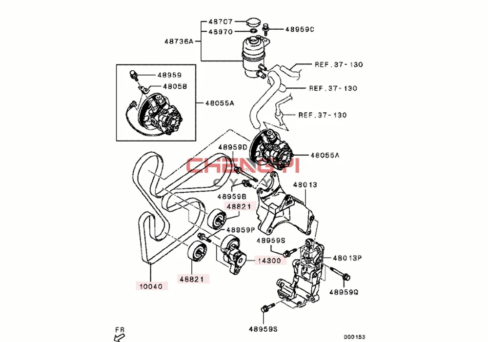 Alternator Drive Belt Auto Tensioner Transition Wheel For Mitsubishi EVO 4B11 4B12 CZ4A CX4A CY4W 1345A052 1341A029 4451A062