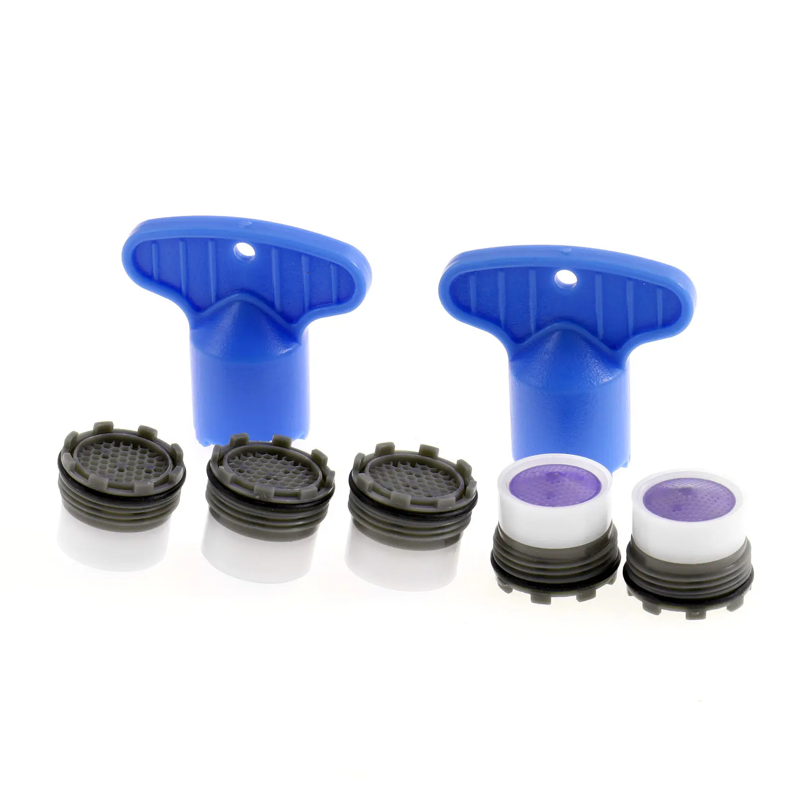 Universal Water Faucet Accessory 5Pcs Insert Water Tap Aerators Flow Restrictor & 2Pcs Wrench Anti Splatter Water Taps Fittings