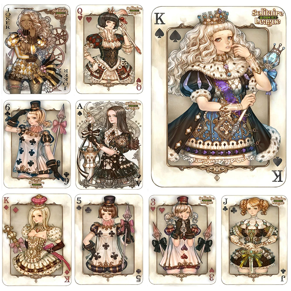 

Maid Girl Poker Playing Cards Wall Pictures For Living Room Sexy Women Gift Nordic Poster Wall Art Canvas Painting Unframed