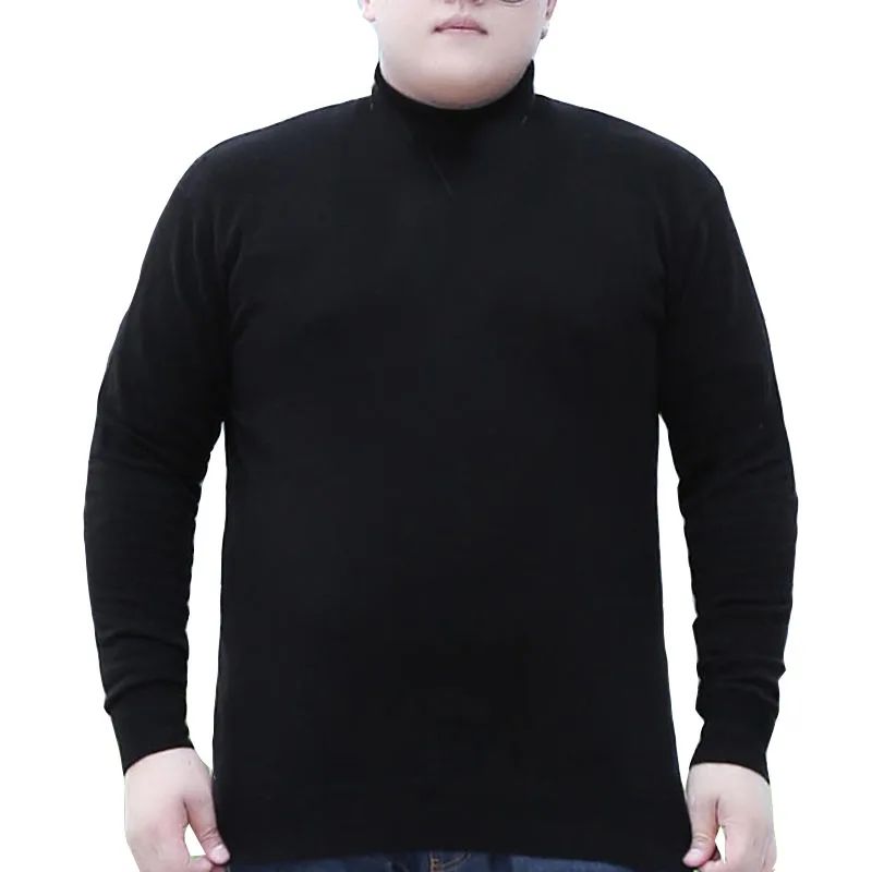 Autumn winter Men sweater 5XL 6XL 7XL 8XL Bust 143cm Plus size Solid color sweater men 3 colors