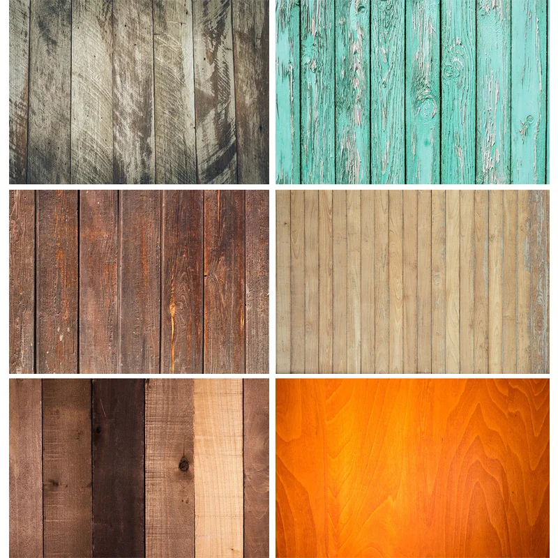 SHENGYONGBAO Vinyl Custom Wood Board Photography Backdrops Props Wooden Plank Floor Photo Studio Background  CS-07