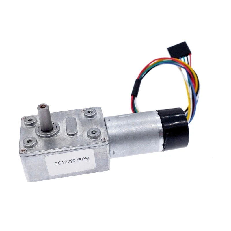 DC Motor With Hall Encoder JGY370 Encode DC 6v 12V 24V Worm Gear Box Motor High Torque Reduction Speed 5-200rpm