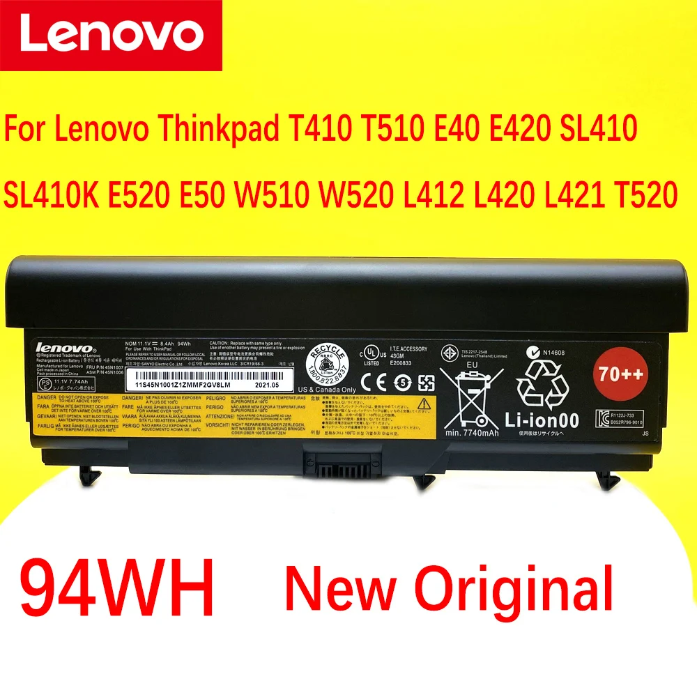 

For Lenovo Thinkpad E40 E420 SL410 SL410K T410 T510 E520 E50 W510 W520 L412 L420 L421 T520 T430 T430I T530 T530I Laptop Battery