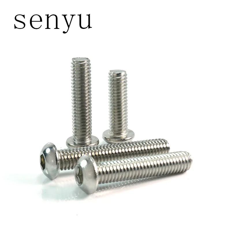 LUCHANG Free Shipping M2 M2.5 M3 M4 304 Stainless Steel  Round Head Screws Mushroom Hexagon Socket Button Head Screw Bolt