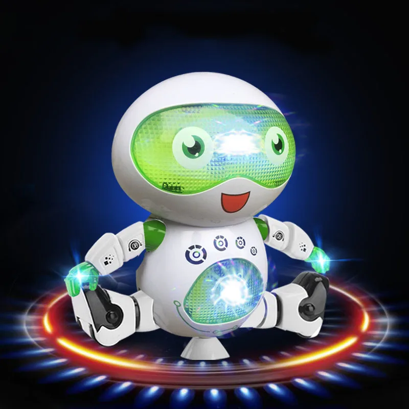 1pcs Creativity Electric Dancing Toy Robot Light Rotating Glowing Music Model Toy For Kids Gift Electronic Pets