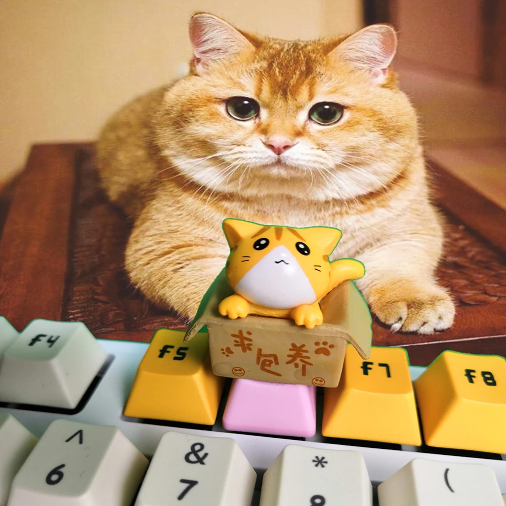 Adopt Me! 3D Cute Cat Keycaps-PVC Anime Kawaii Keycap Set for Mechanical Keyboard Cherry MX Compatible, R4 Height, Unique Design