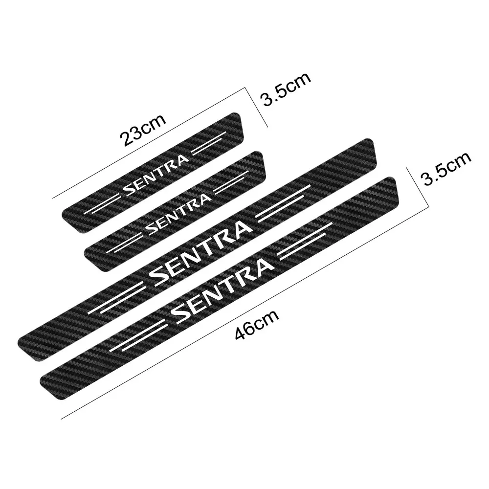 4PCS Car Door Sill Stickers for Nissan Juke Leaf Micra Qashqai Altima Maxima Murano Note Patrol Pulsar Rogue Sentra Sylphy Teana