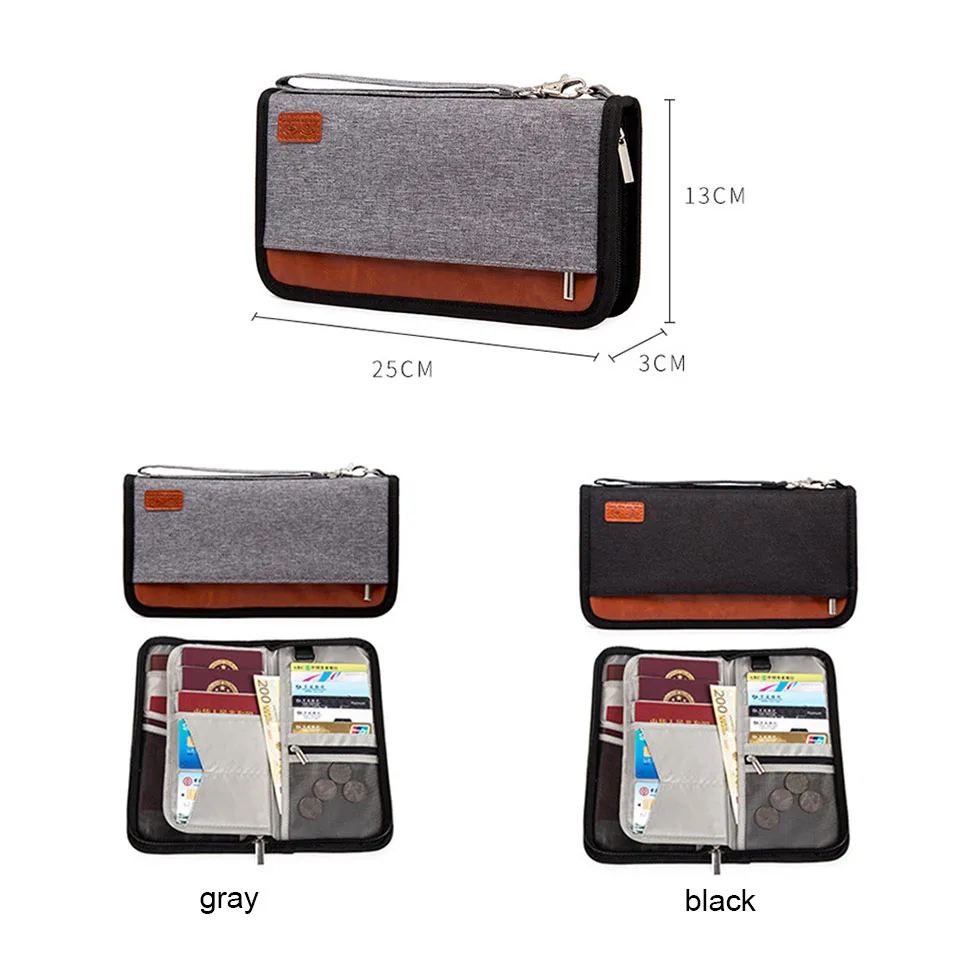 Travel Wallet,RFID Blocking Family Passport Holder Carry Storage Case Passport Holder Cash Document Organizer for Cards/Tickets/