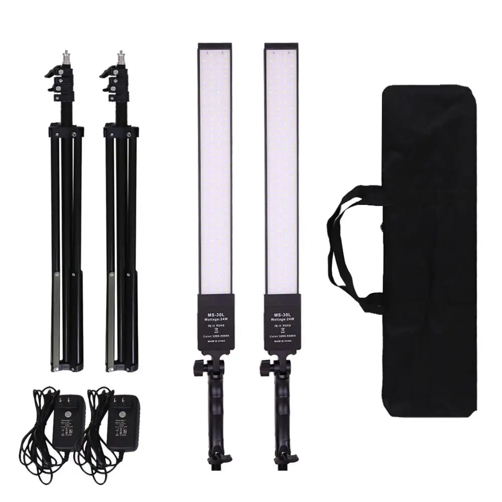 GSKAIWEN 2 Packs Dimmbare Bi-Farbe Fotografie Beleuchtung Studio LED Video Licht Kit mit Stativ für Porträt Produkt schießen