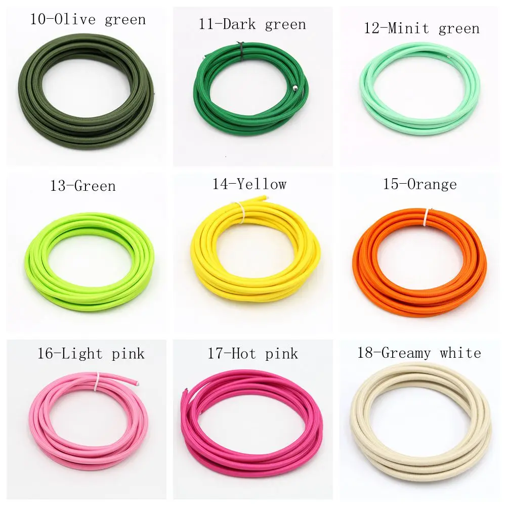 Wholesale 50m or 100m 2 Core 0.75mm2 Flex Fabric Cable Electric Wire Multi Colors Cordfor Pandant Lights Decor