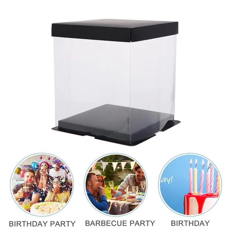 Clear Container With Lid Box Cake Cake Carrier Individual Gift Inch Board Container Transparencyextra Packaging Wedding